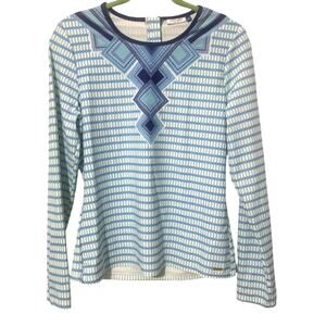 Cabana Life Long‎ Sleeve Rash Gaurd Back Zip Sz LG